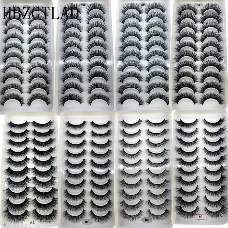 HBZGTLAD wholesale 10 pairs of slim 3D mink eyelashes wholesale mink eyelashes fake eyelashes maquiagem X05W241024