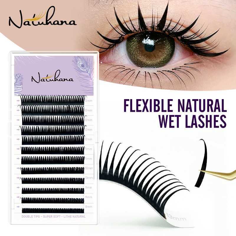 NATUHANA Wet Eyelash Extension 0.07mm Sharp Eyelash Manga Wispy Role Playing Lash FluffyW241024