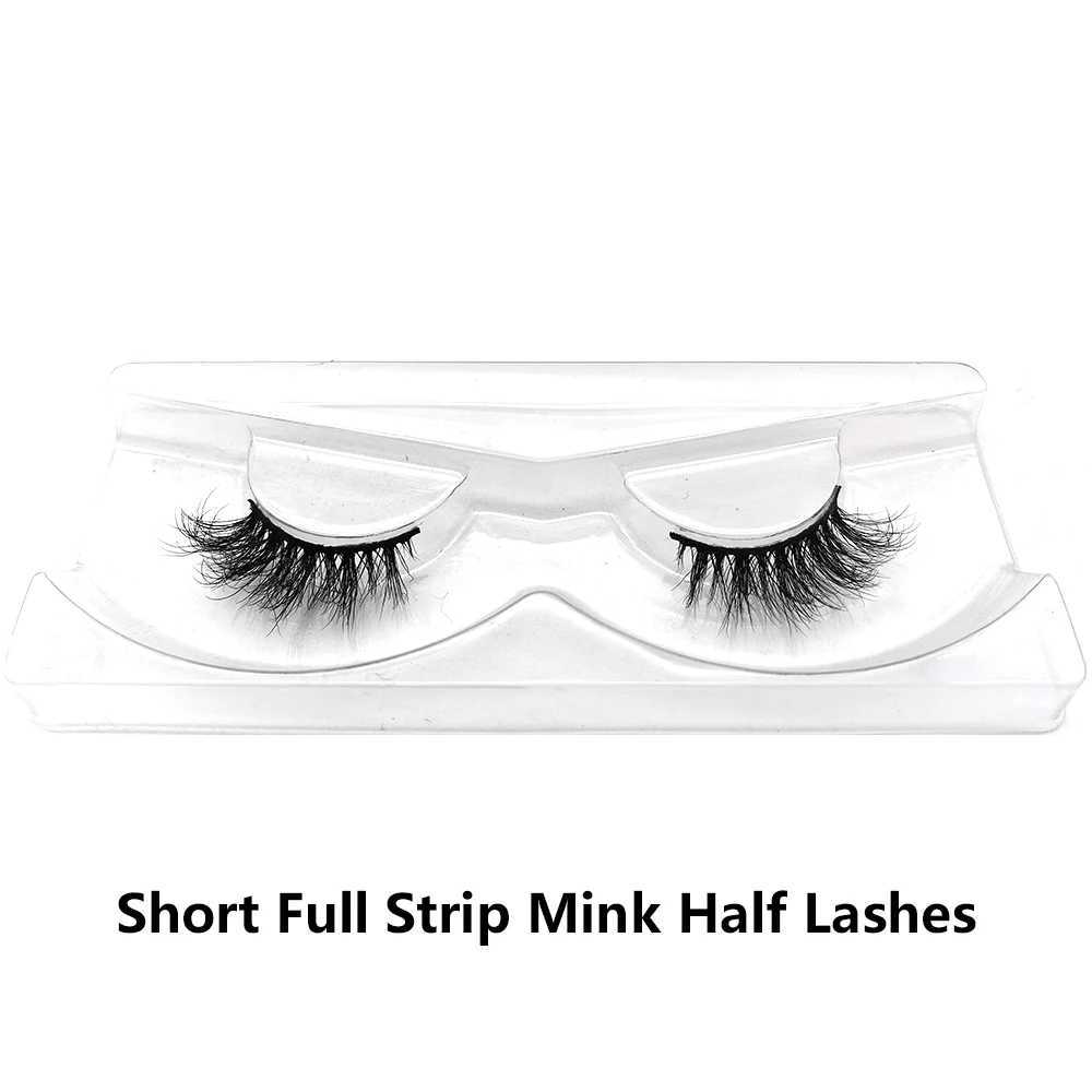 FOXESJI Real Mink Half Eyelash Short Natural False Eyelash Reusable Fluffy Soft Strip Half Eyelash Extended Daily EyelashW241024
