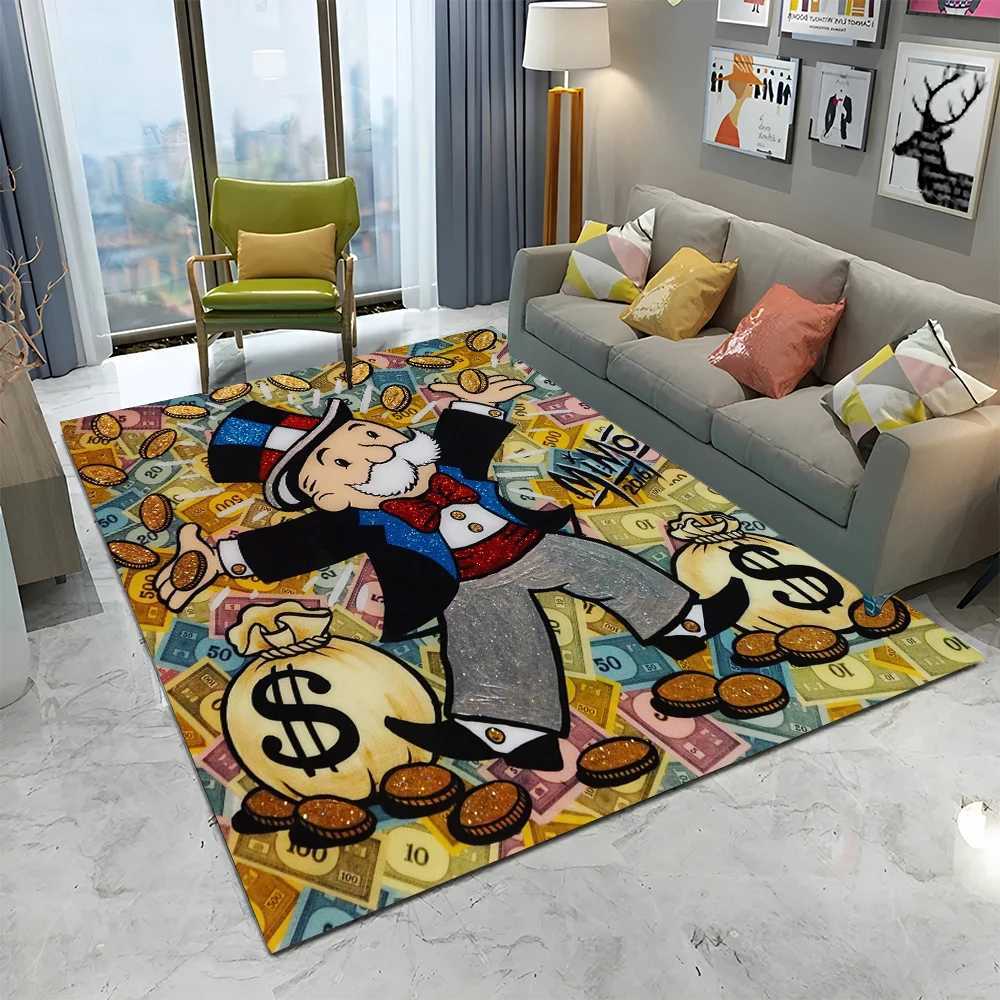 Dollar Monopoly Cartoon Retro Game Carpet Used for home living room bedroom sofa door decoration childrens area carpet anti slip floor mat X241024