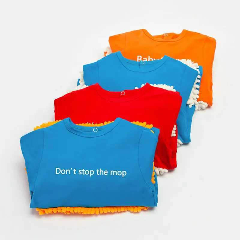 Baby Clothes 2024 New Baby Crling Clothes Baby Mopping Crling Clothes Dark Button English long-sleeved JumpsuitXJ241025