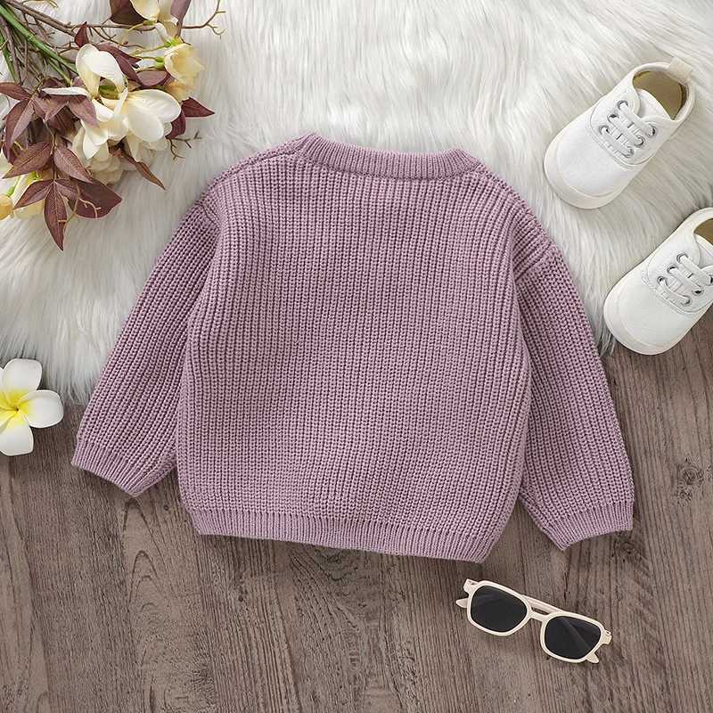 1-3Y autumn baby sweater winter newborn boys and girls round neck long sleeved knitted loose pull baby and toddler jumper W241025