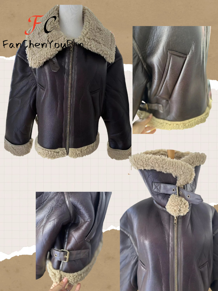 Womens Coats New Autumn Winter 2024 Casual Vintage Large Lapel Short Pockets Jacket Top Loose Lamb Wool Lazy Warm For Women