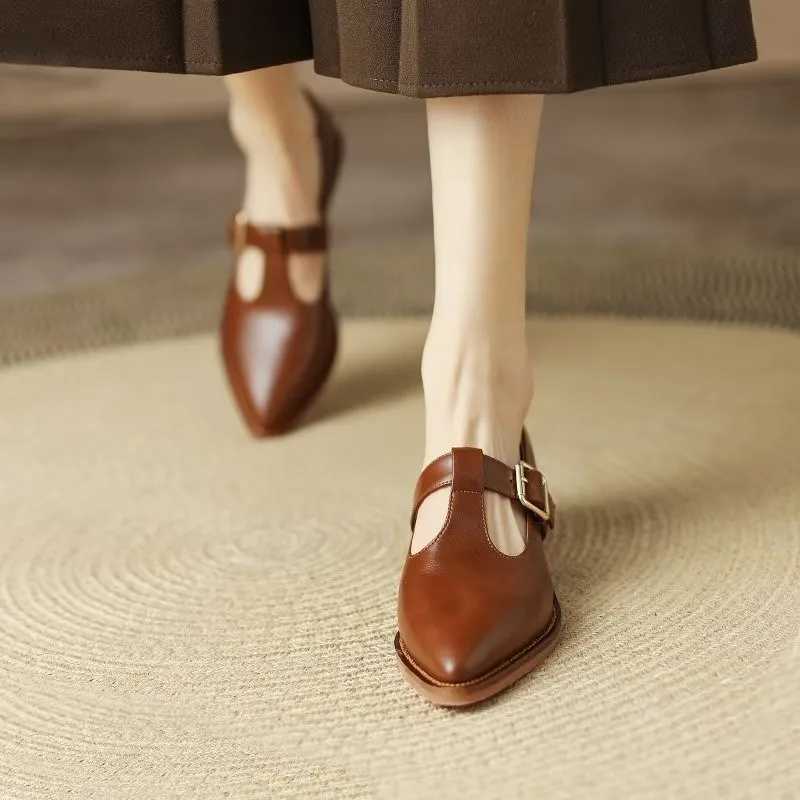High Quality Womens Shoes Mary Janes Womens High Heels Summer Solid Color Fi Pointed Toes Sexy Office and Professional High Heels T241024