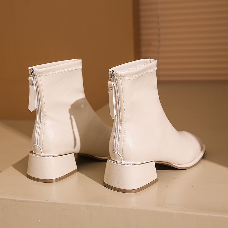 2024 Fashion Casual Leather Ankle Men Women High Heels Boots 2d0d