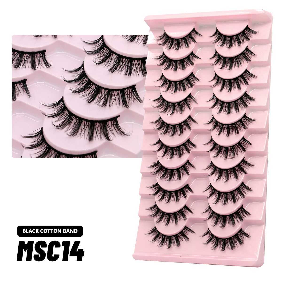 GROINNEYA 5/10 Double Natural False Eyelash Manga Eyelash 3D Artificial Mink Eyelash Soft Wing Natural Real Eyelash ExtensionW241024