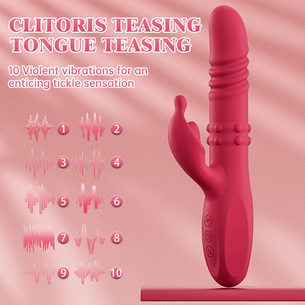 Rabbit Vibrators Thrusting Dildo for Women 10 Vibration Thrust Rotating Mode Clit G Spot Stimulator Sex Toys Couple Pleasure 241113 - view 4