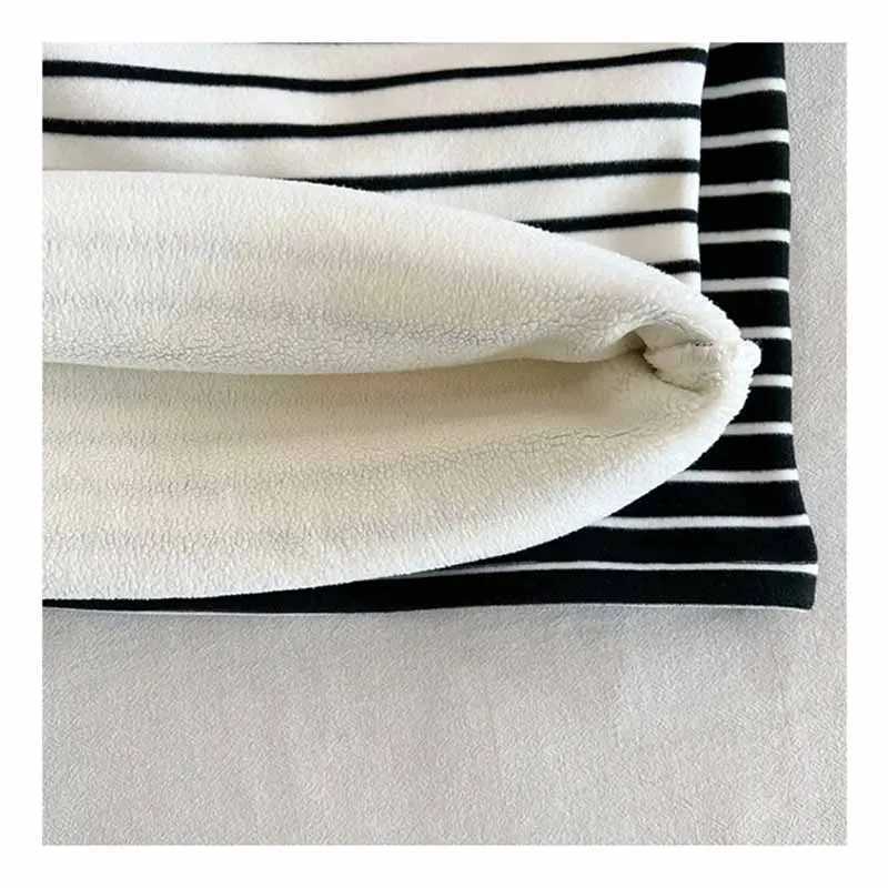 New Girl Apron Bottom Shirt Boy Striped Turtle Neck Parachute Autumn Children Warm Fashion Casual Long Sleeve Sweater W241025