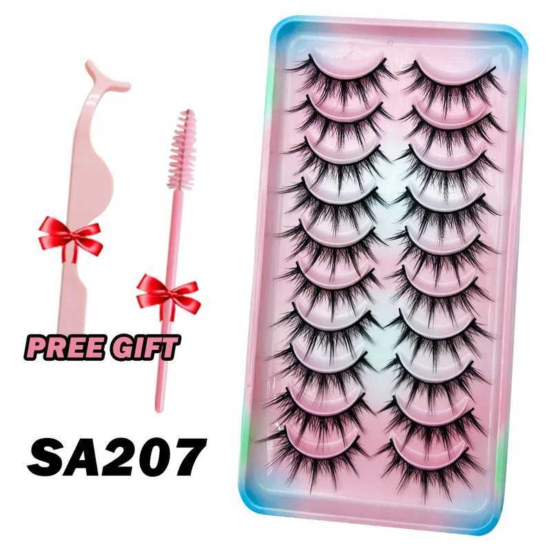 Natural eyelashes 5/10 pairs 3D mink eyelashes comic eyelashes eyelash strips soft light false eyelashes makeupW241024