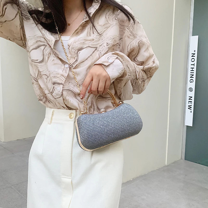 AMAIQI Dinner Bag Shiny Fashion Handheld One Shoulder Chain Womens 241017