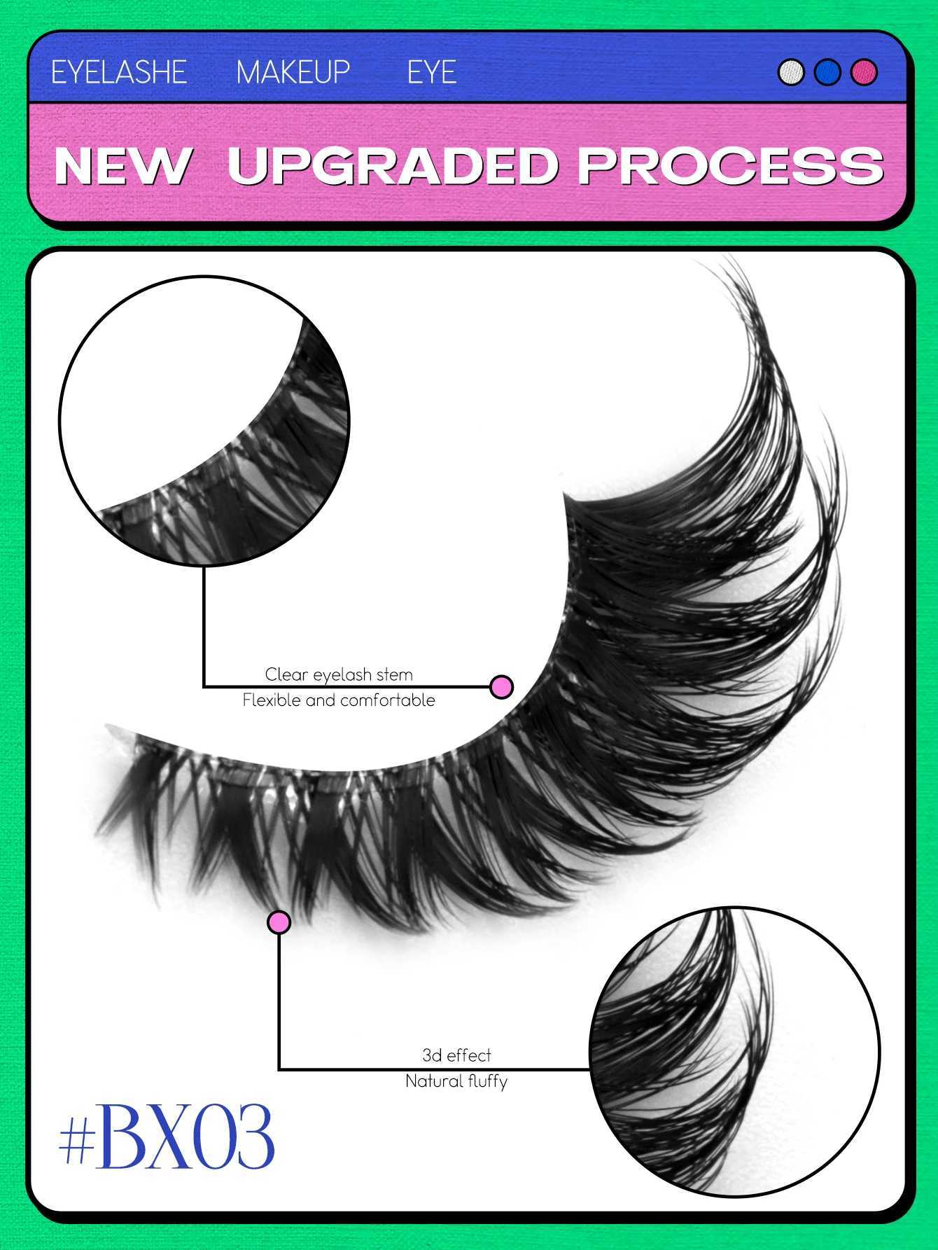 Groinneya Cat Eyelash 5 pairs Fox Eyelash Artificial Mink Eyelash Fluffy Strip False Eyelash Natural Appearance EyelashW241024