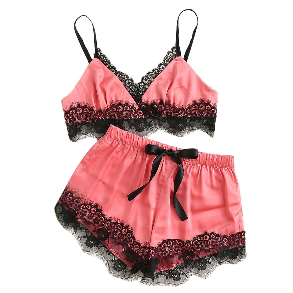 2025 New designer women s sexy spaghetti strap Pama sleeveless pajamas trend pajama pants set lace pajamas set gerie sexy women