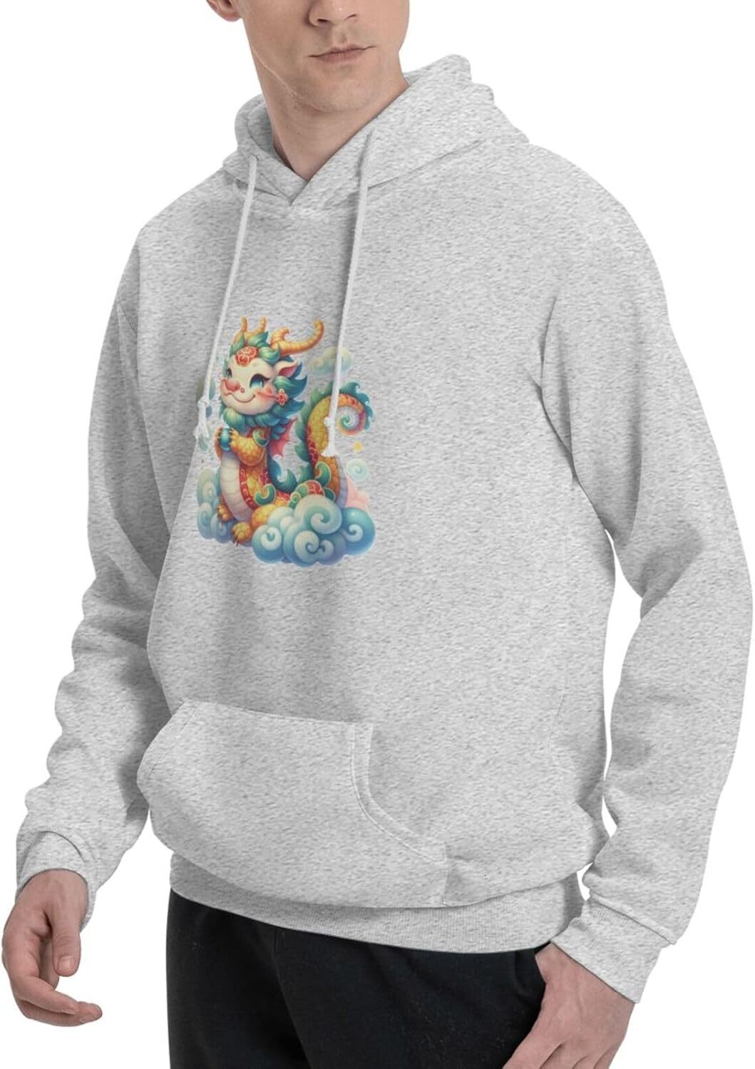 Hoodie for Mens Womens Funny Cartoon Chinese Dragon Print Hoodie for Women Men Animals Clothing Graphic simple fashion