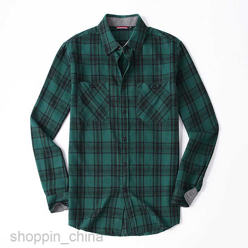 Men's Casual Shirts Men's men's plaid shirt flannel brushed warm shirt men's casual shirt tops