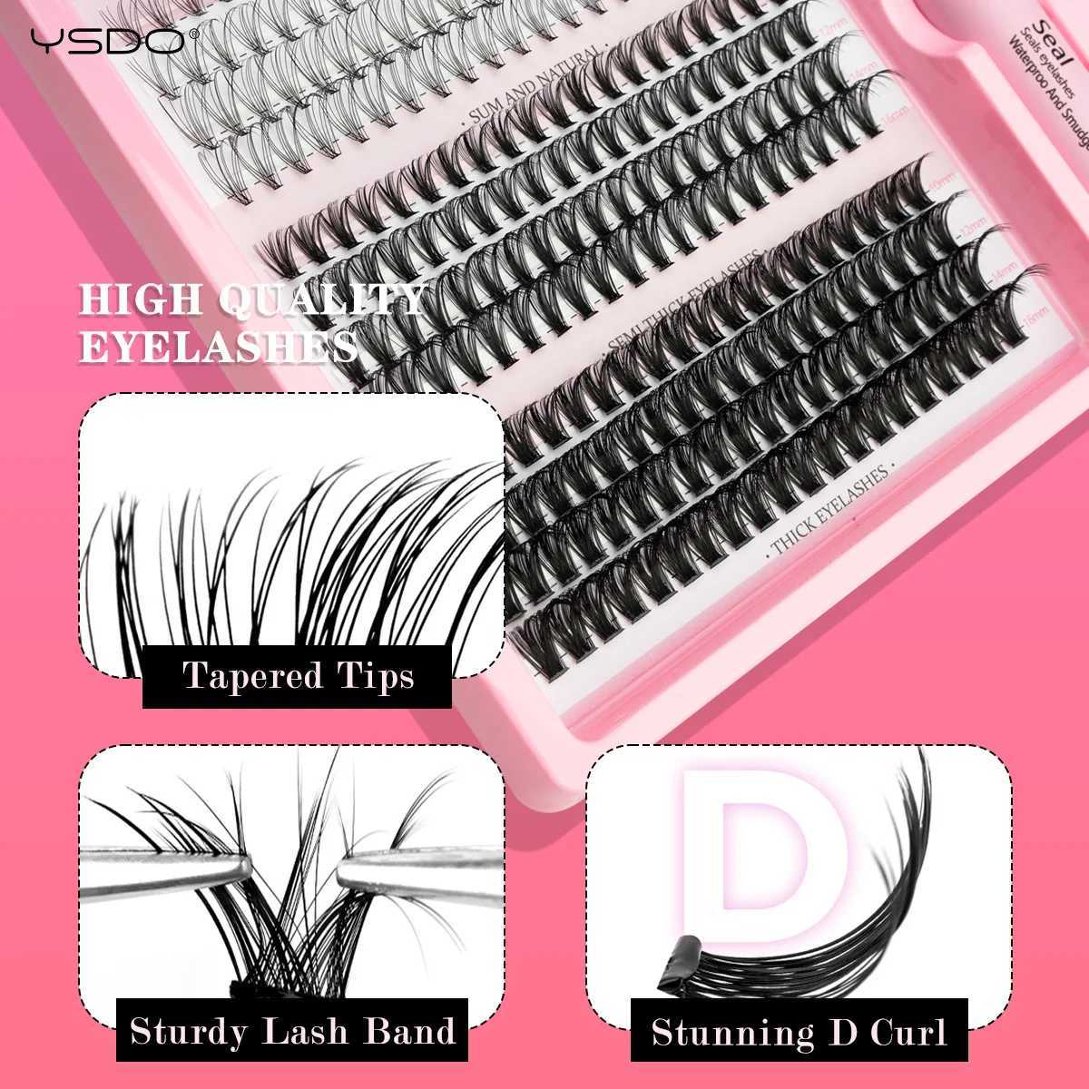 Fake eyelash clusters eyelash bonding and sealing makeup tools DIY lower eyelash extension kit push flower waterproof fake eyelash setW241024