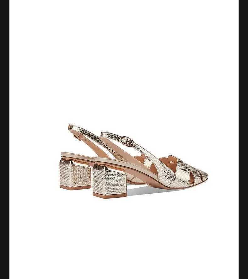 High Quality Golden foot pads breathable shoes summer new womens soft soled shoes leather shoes mesh sandals T241024