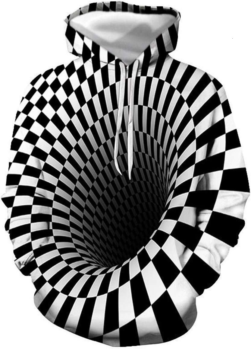 Hoodie for Mens Womens AILSA Men Hoodies 3D Pullover Hoodies all-match Sweatshirt Optical Illusion Unisxe Graphic Hoodies sweatshirt Pullover Long Sle