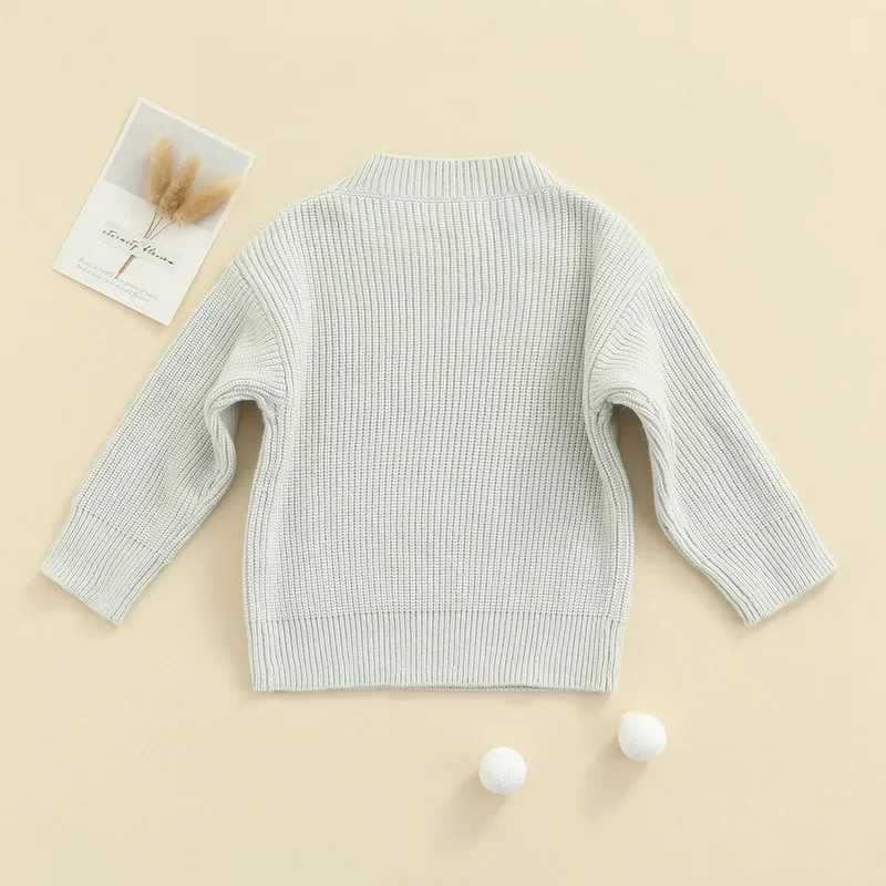 Baby boy girl sweater autumn winter clothing knitted long sleeved solid color rib Korean Pullover childrens clothing baby top coat W241025