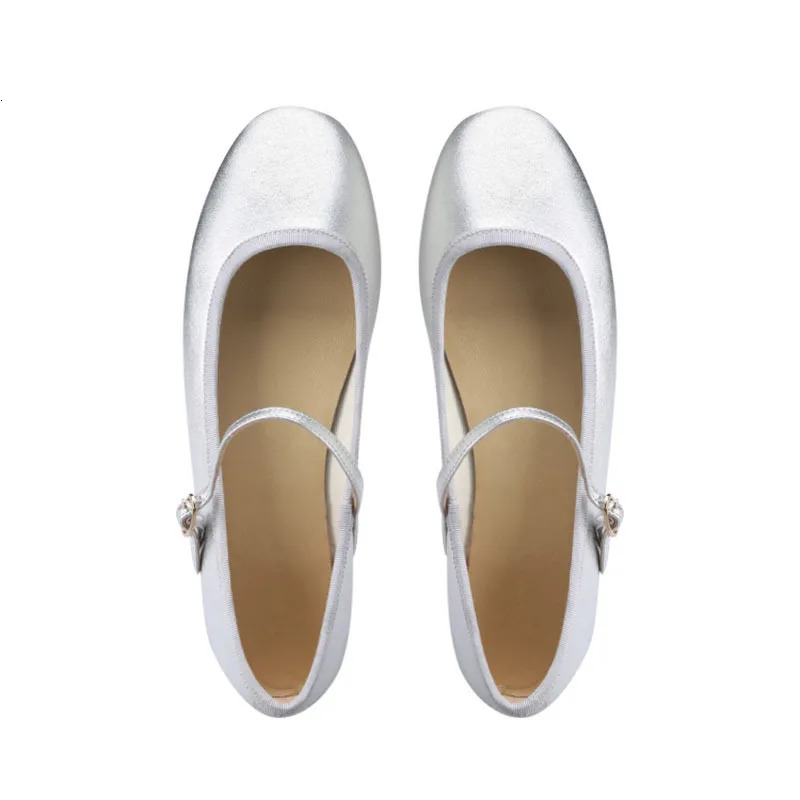 Shiny leather ballet shoes womens waistband Lolita apartment Mary Jane womens light shoes round toe ballet dancer bride Mocassines 241024