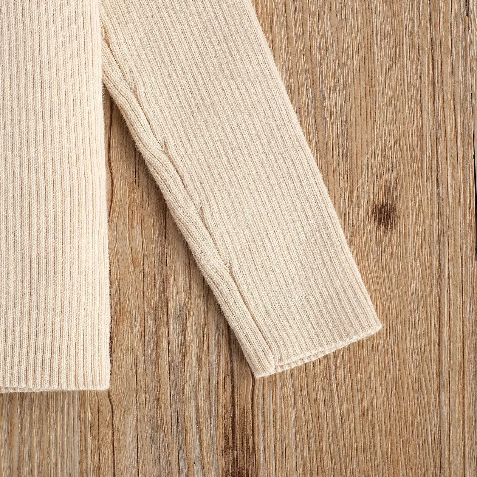 Long sleeved sweater for little boys and girls solid color high neck with floral pattern winter warm top for children aged 1-6 W241025