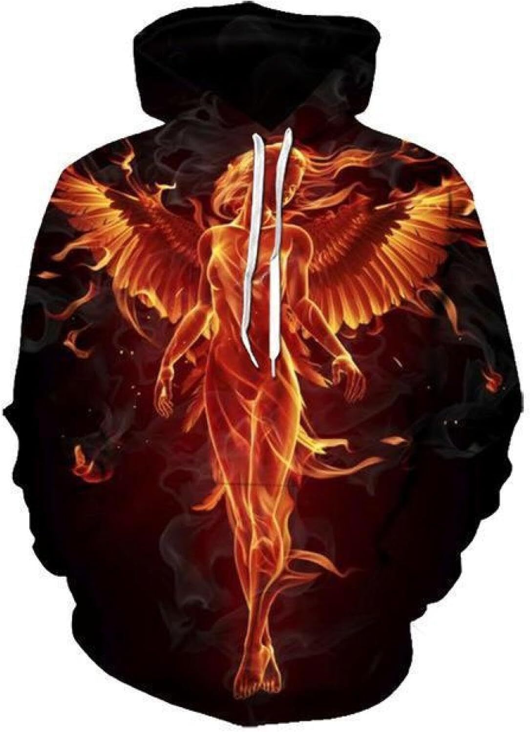 Hoodie for Mens Womens JIEDEDIAN Cool Flame Art Female Angel 3D Printing Hoodies Men Women Fashion Sweatshirt Girls Coat Clothing Graphic