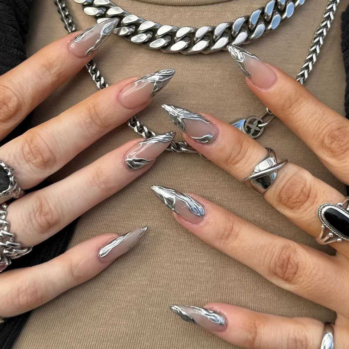 24 Simple French Nail Art Tips for Fake Nails 3D Design Wearable Full Set of Fake Nails Medium Length Reusable NailsXJ250327