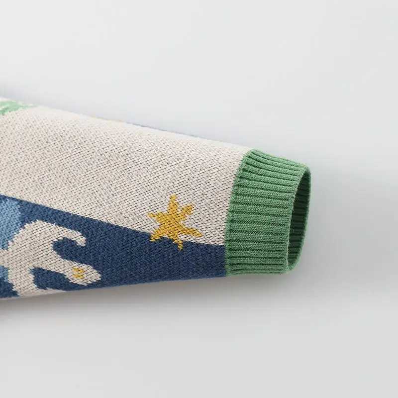 Boys wool sweater crocheted cotton knit 2023 fashionable warm thick winter childrens top childrens clothing W241025