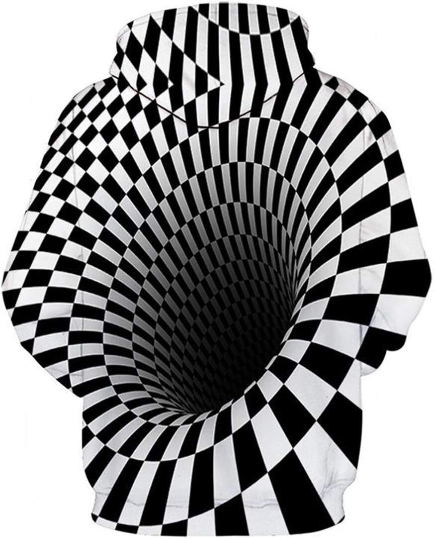 Hoodie for Mens Womens AILSA Men Hoodies 3D Pullover Hoodies all-match Sweatshirt Optical Illusion Unisxe Graphic Hoodies sweatshirt Pullover Long Sle