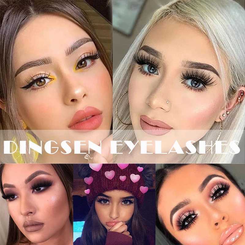 5/12/20 Double Eyelash Mink Eyelash Fluffy Soft Wispy Natural Cross Eyelash Extension Reusable Eyelash Mink False Eyelash MakeupW241024