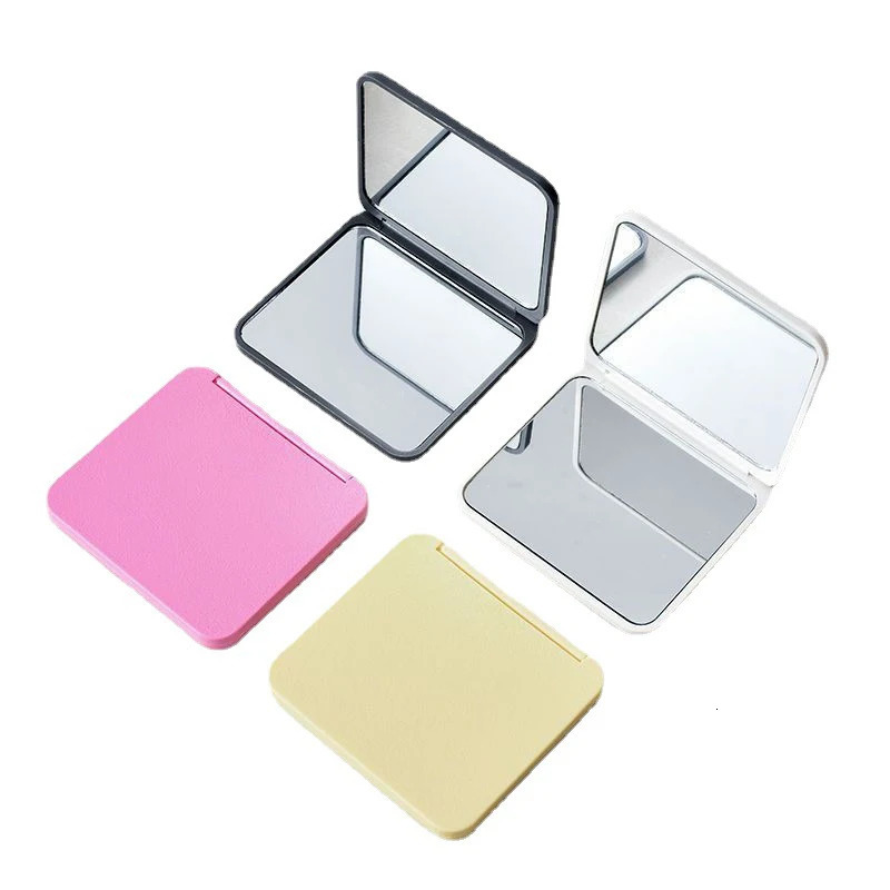 2Face Makeup Mirror Square Portable Cute GirlS Gift Hand Mini Pocket DoubleSided Compact Multiple Colors 241024