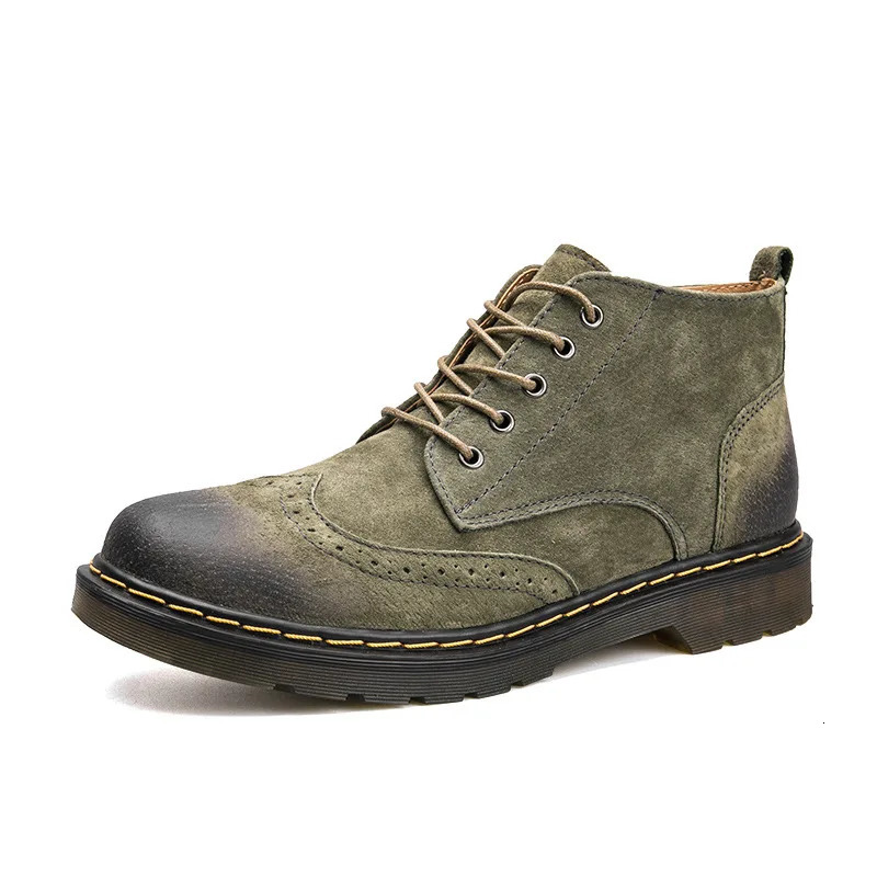 Leather mens shoes autumn and winter ankle boots fashion shoes lace shoes mens shoes high-quality retro mens shoes H243 241024