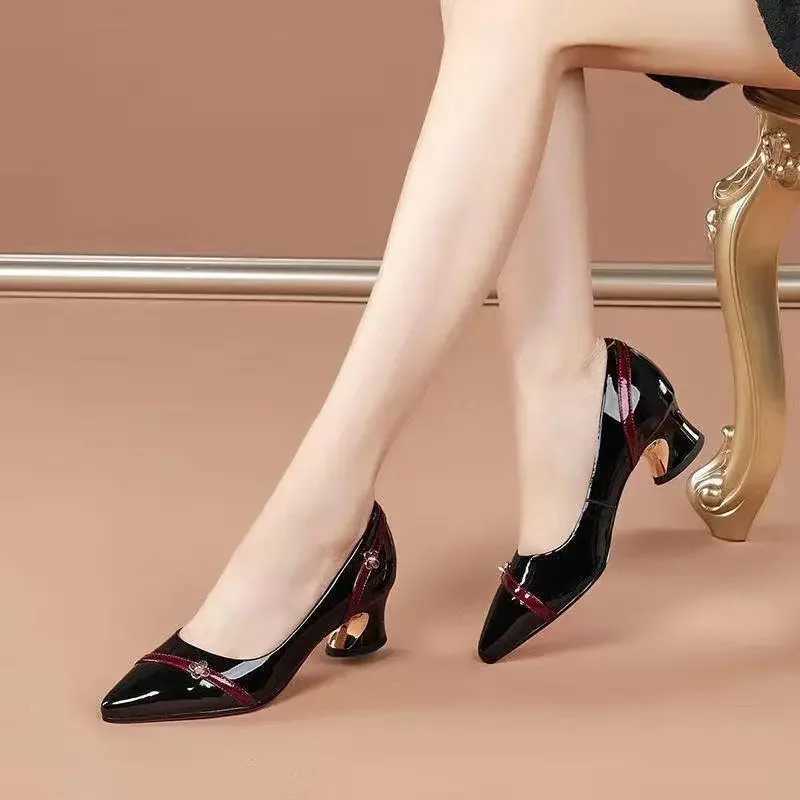 High Quality Cresfimix Womens Cute High Quality Elegant Beautiful Square Foot Pump Womens Fi Sweet Black Bow Party Shoes A1134 T241024