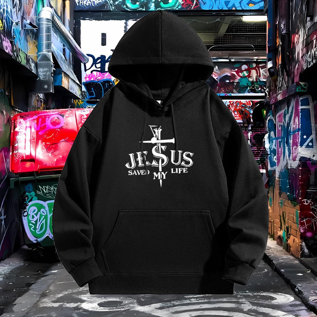 Brand Hoodie For Man Hooded Collar Warm Men Clothes Hoodie Floral Print Wear Y2K Thick Fleece