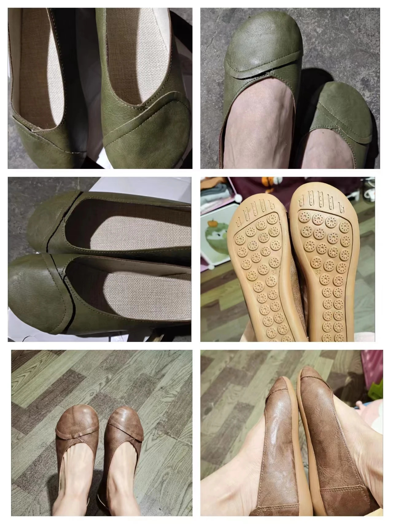 Leather retro flat shoes for women handmade leather cushioned summer casual shoes for women flat shoes for women 241024