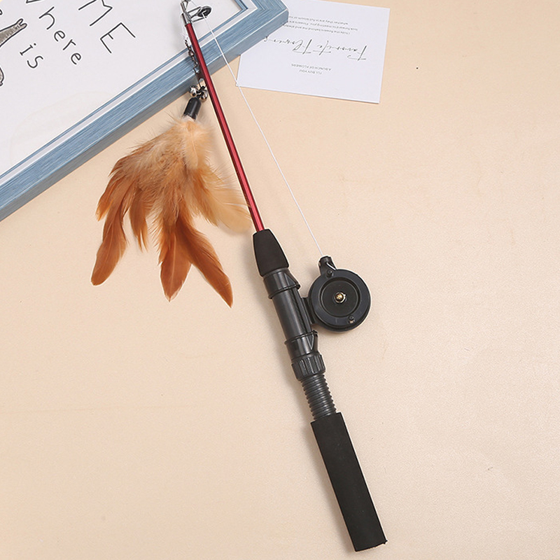 Feather Replacement Teaser Wholesale Pet Toys Fishing Reel Wheel Cat Interactive Training Telescopic Pole Cross Border Fishing Rods
