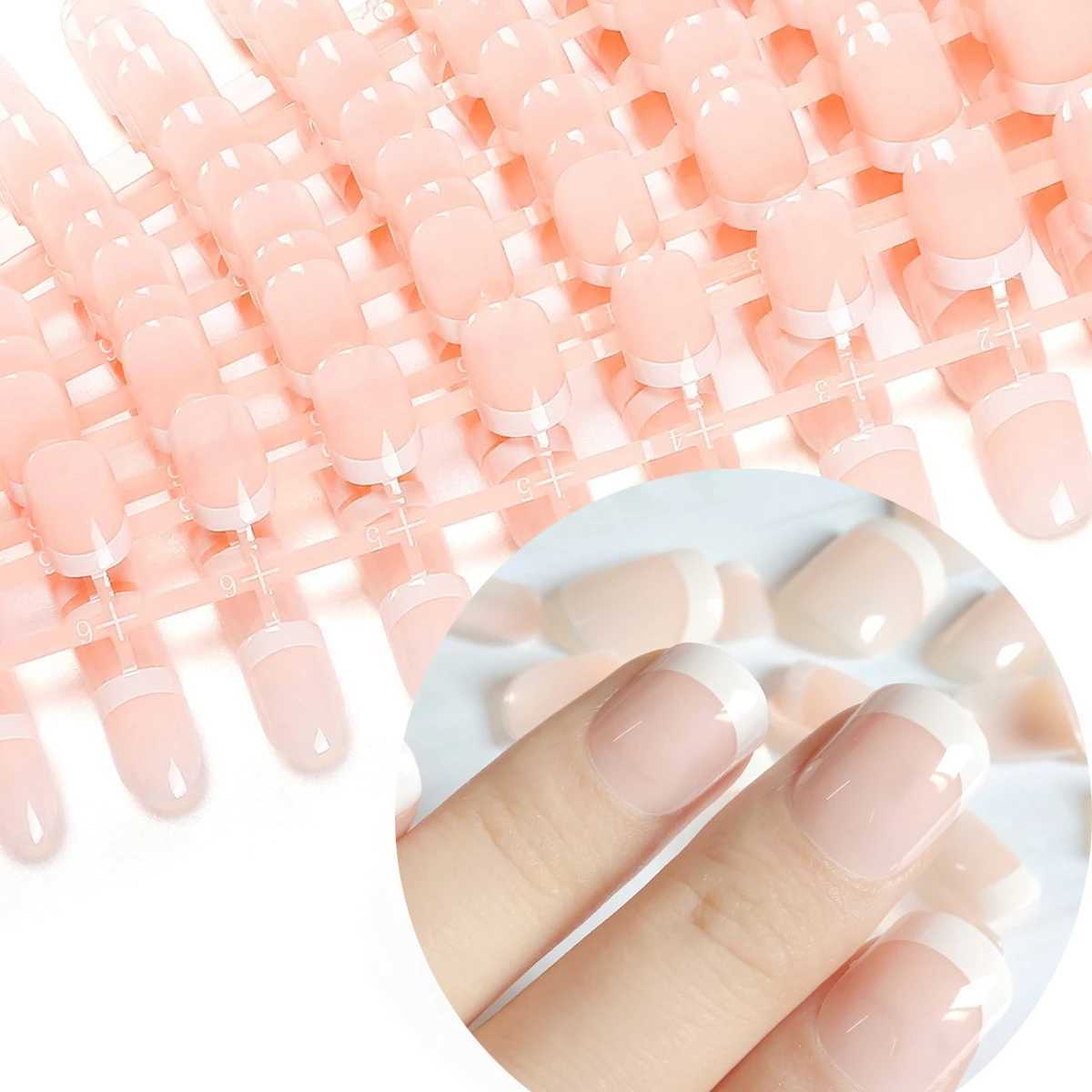 120pcs French Tip Press on Nails Short S 12 sizes French Fake Nails Acrylic False Nails Kit Including 12 Size False NailsXJ241025