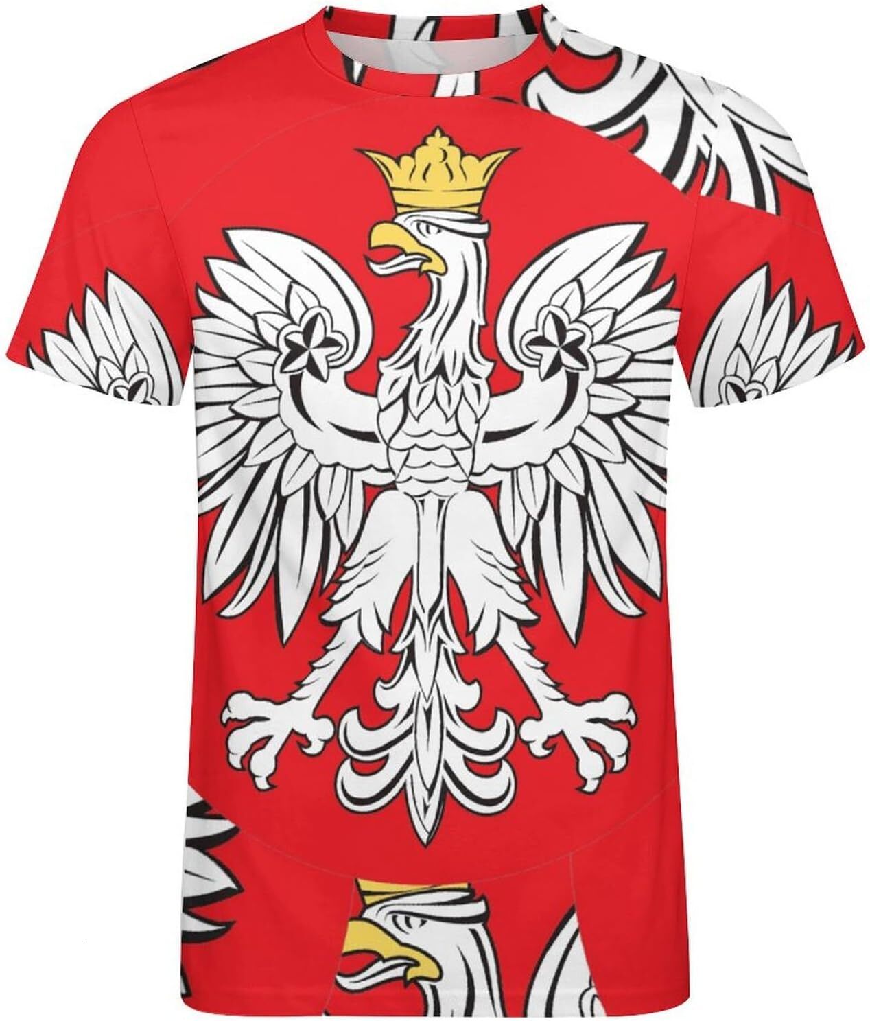 Mens T shirt Polish Eagle Flag Cotton T-Shirt 3D Printed Casual Shirt Men's Crew Neck T-Shirt tee Casual All-in-one fashion tops summer clothes