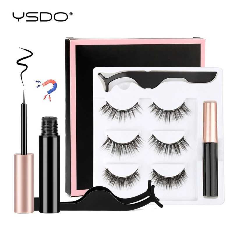 1/3/4 pair magnetic eyelash kit waterproof liquid eyeliner embosser soft artificial Cils puffy false eyelash makeup set hot toolW241024