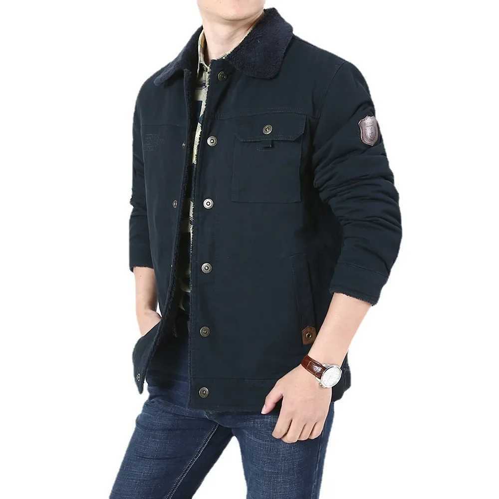 Winter new mens jacket brand new thick wool warm casual jacket mens jacket wool fashionable military windproof jacket mens jacket W241024