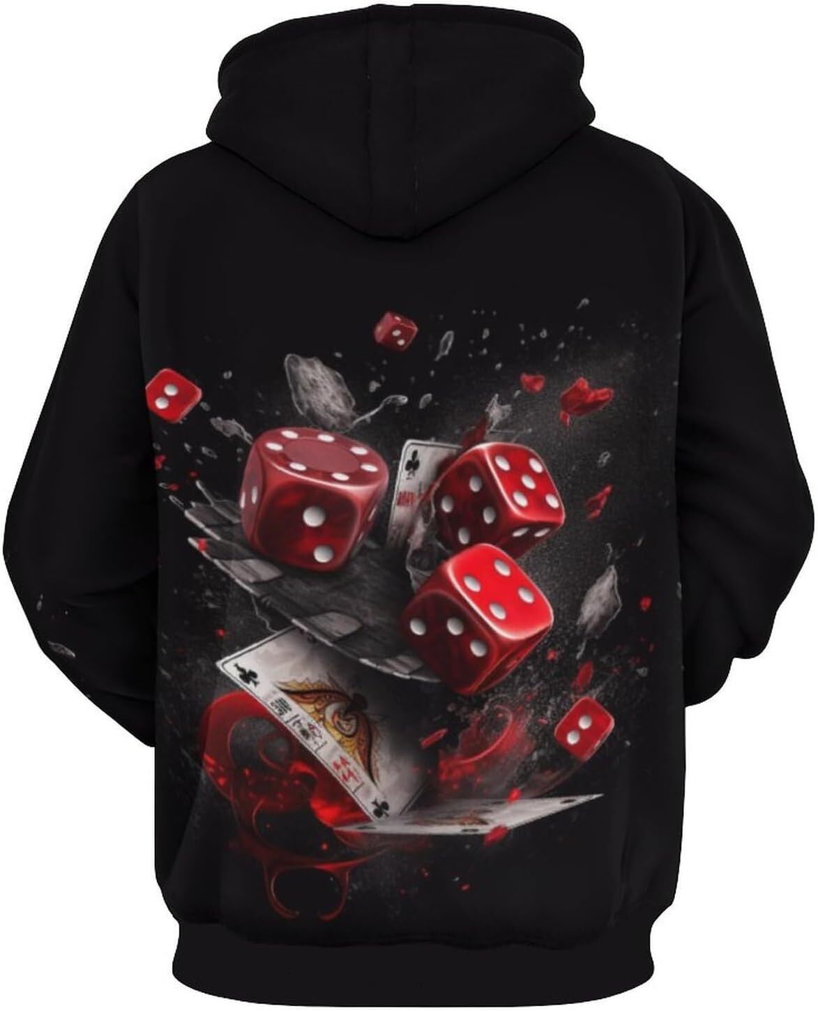 Hoodie for Mens Womens Mens Novelty Dices Hoodies Pullover Athletic Hoodies Sweatshirts Casual Pocket Tops Long Sleeve Graphic Fashionable and Warm
