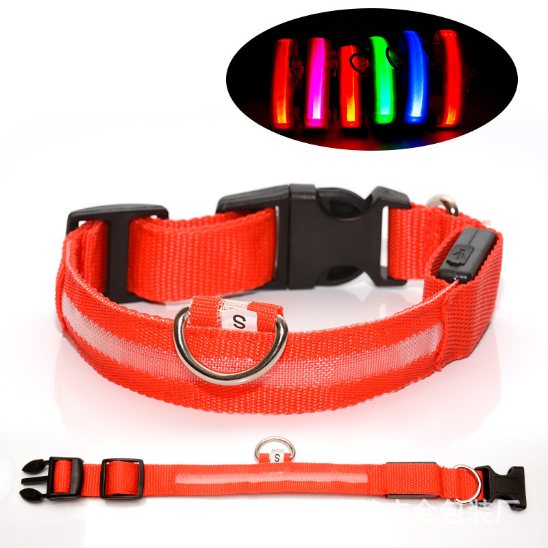 Dog Collars LED anti-loss collar dog collar cross-border pet night luminous USB rechargeabled;Fashion Casual Adjustable Dogs Cats Neck Strap Cute Pet 