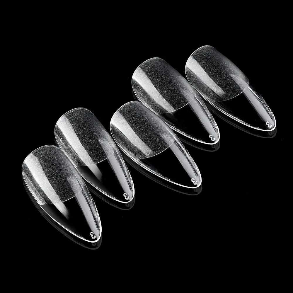 120Pcs Clear No Mark Frosted Stiletto Almond Square Fake Nails Press On Nail Tips Soft Full Cover Nails Extension Manicure ToolXJ241025