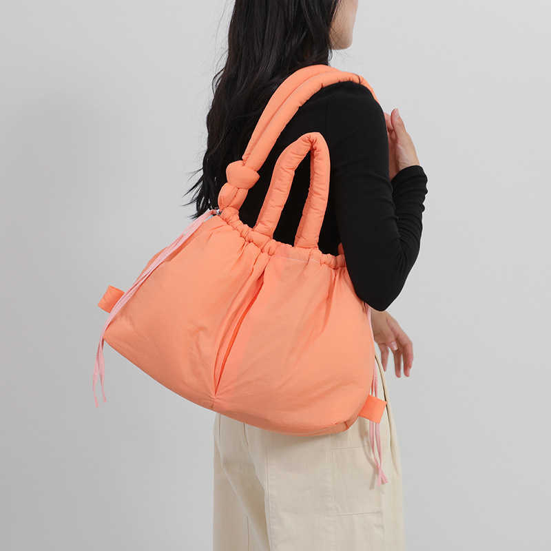 Trendy down cotton jacket bag, women's large capacity lightweight dual-use shoulder bag, hand-held backpack, niche crossbody bag 241015