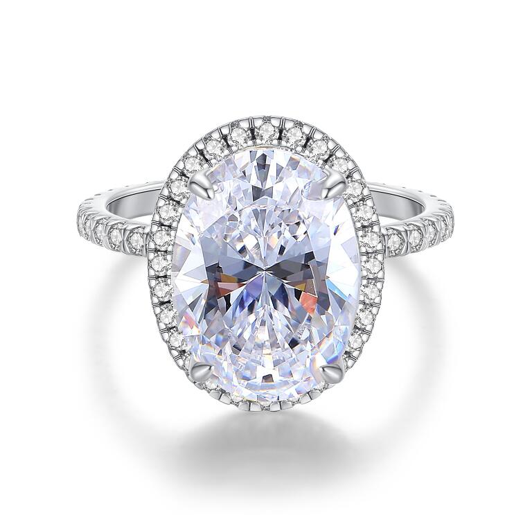 5CT Choucong Gorgeous Sparkling Wedding Rings Luxury Jewelry Real 100% 925 Sterling Silver Oval Cut Dove Egg Moissanite Diamond Eternity Women Bridal 