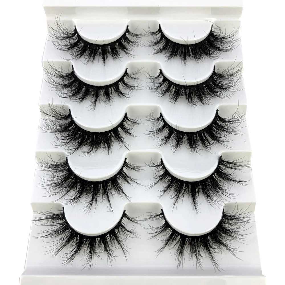 5 pairs of 3D mink eyelashes fake eyelashes fluffy and thick cross shaped Wispy natural mink eyelashes mink soft eyelash extension products makeup set