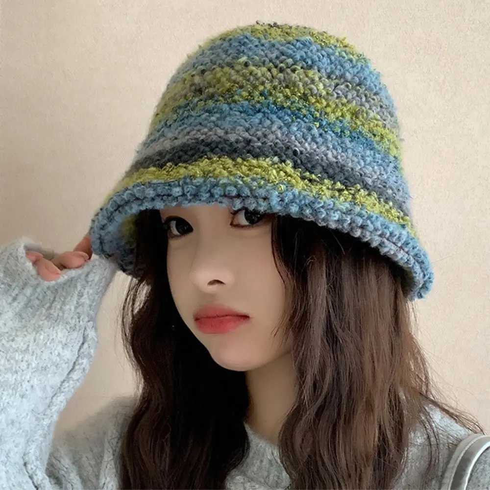 Winter Faux Fur Plush Bucket Hat Thick Warm Plus Velvet Fisherman Cap Windproof Dopamine Sun Cap for WomenX241025