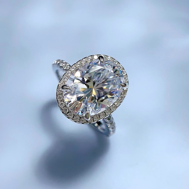 5CT Choucong Gorgeous Sparkling Wedding Rings Luxury Jewelry Real 100% 925 Sterling Silver Oval Cut Dove Egg Moissanite Diamond Eternity Women Bridal 