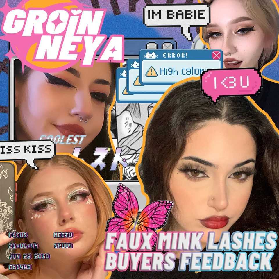 Groinneya 3D false eyelashes 10 pairs of eyelashes 3D mink eyelashes artificial mink fluffy eyelashes soft full thickness Wispy eyelash extensionW2410