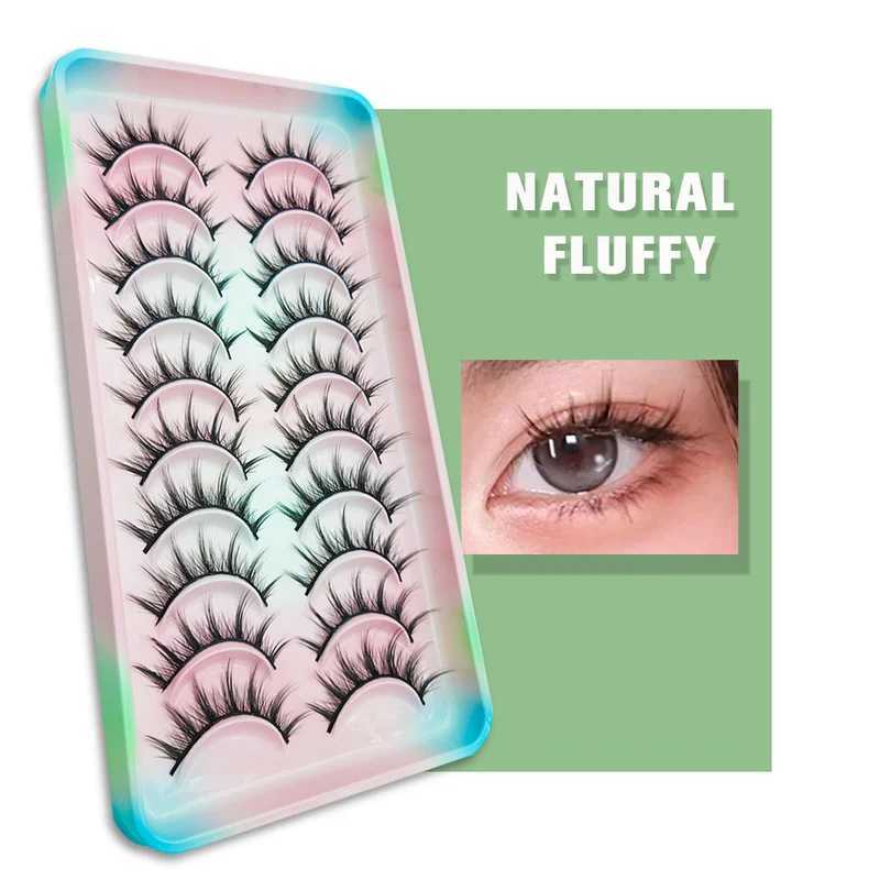 Natural eyelashes 5/10 pairs 3D mink eyelashes comic eyelashes eyelash strips soft light false eyelashes makeupW241024