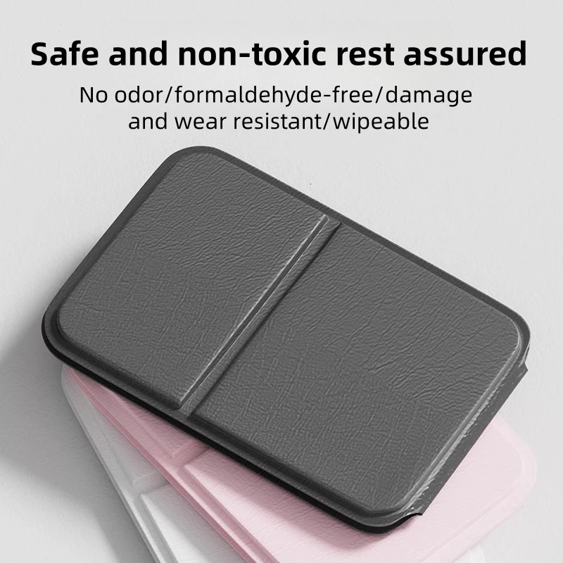 Desktop Makeup Mirror Solid Color PU Leather Simple Portable Handheld Foldable Student Compact Cute Pocket 241024